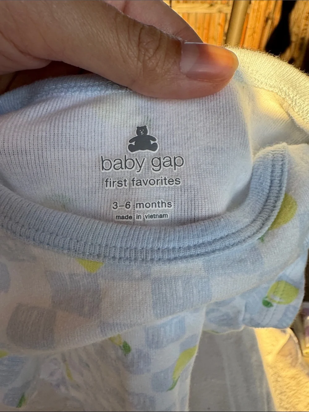 GAP Light Blue Baby Bodysuit & Shorts Set with Yellow Lemon Print